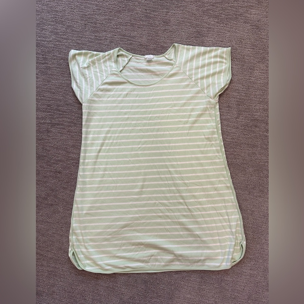 Lake Pajamas green stripe nightgown